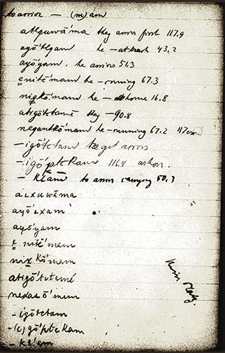 Franz Boas journal page